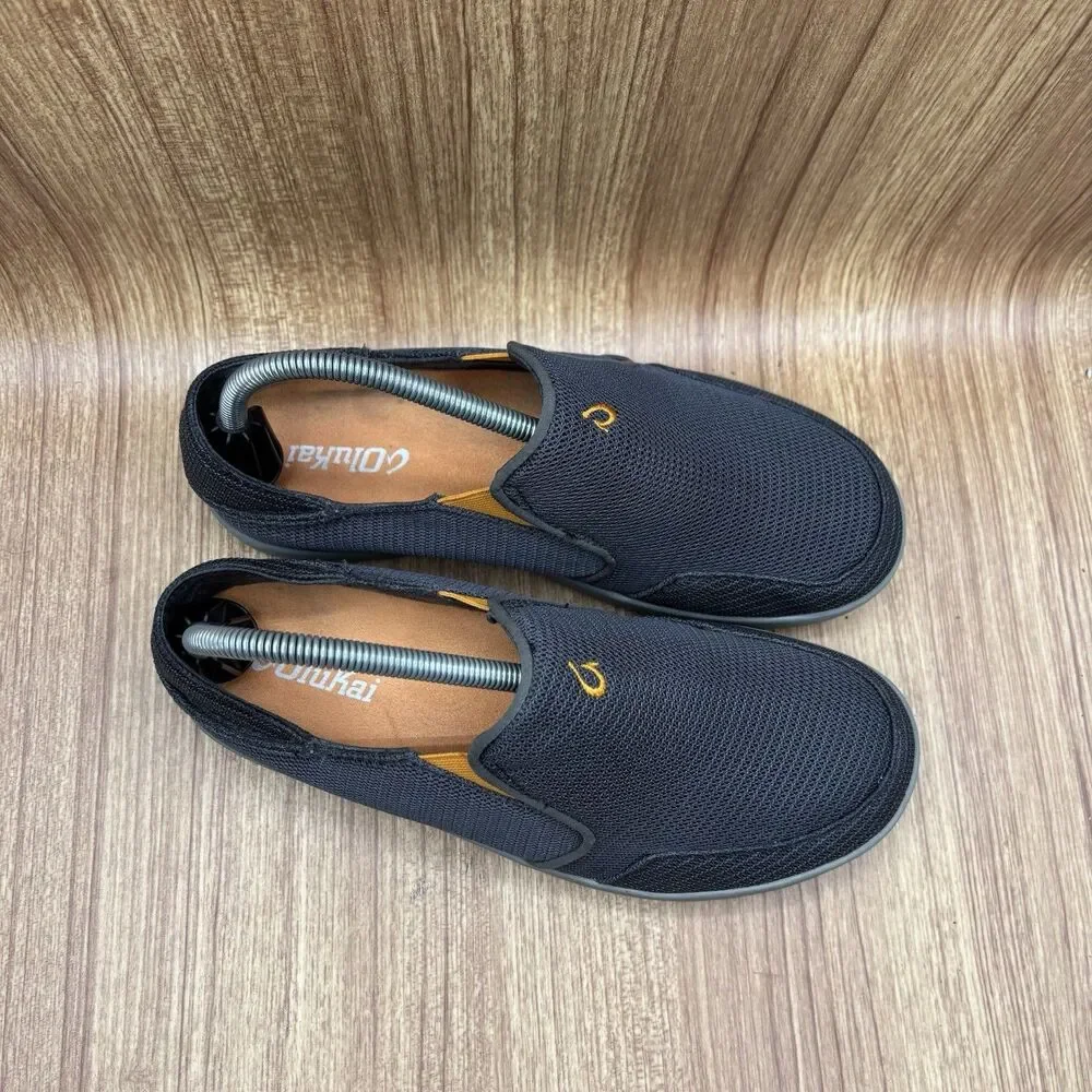 Olukai Nohea‎ Mesh Men's Slip On Shoes Dark Shadow Size 7 EU 40